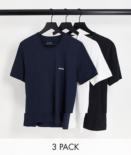 Confezione da 3 paia di T-shirt bianco/blu navy/nero - BOSS Bodywear - Modalova