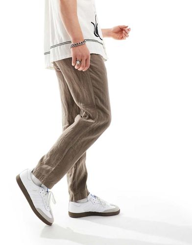 BOSS - Casual Symon - Pantaloni in lino con coulisse - BOSS by Hugo Boss - Modalova