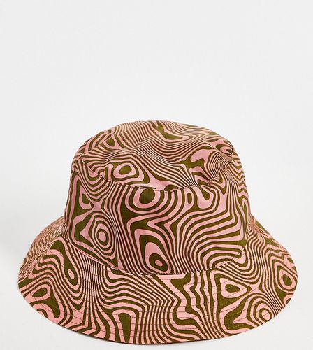 Cappello da pescatore da festival color salmone con motivo astratto - Baggu - Modalova