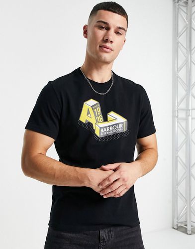 A722 - T-shirt nera con stampa - Barbour International - Modalova