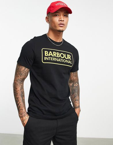 T-shirt nera con logo grande - Barbour International - Modalova
