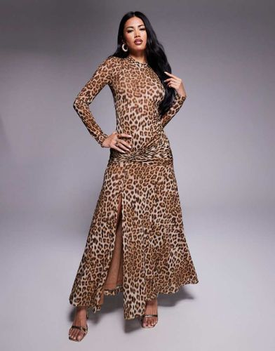 Lea - Robe mi-longue en tulle à imprimé léopard - Bardot - Modalova