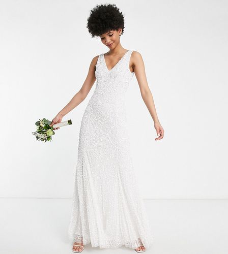 Tall - Vestito da sposa lungo con decorazioni e strascico - Beauut - Modalova