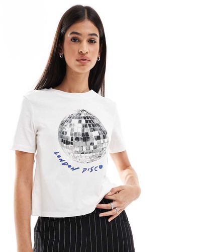 T-shirt corta con stampa "London Disco" - Bershka - Modalova