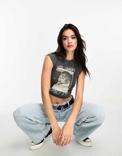 Tupac - T-shirt mini slavato - Bershka - Modalova