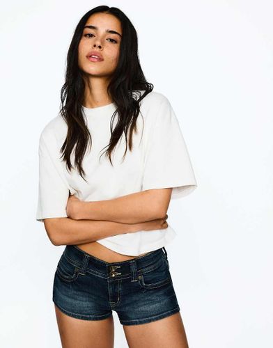Bershka - Mini-short en jean - Bleu - Bershka - Modalova