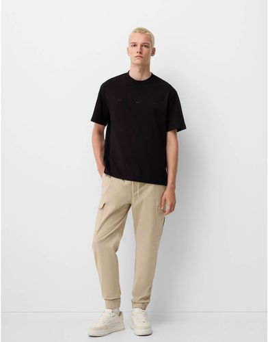 Pantaloni cargo color sabbia - Bershka - Modalova