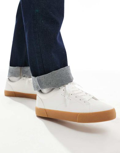 Sneakers stringate bianche con suola rétro - Bershka - Modalova