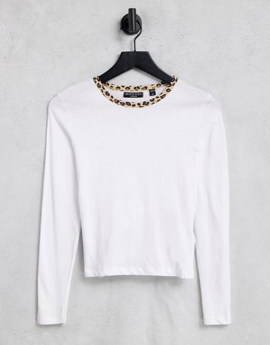 Claudine - T-shirt bianca con bordi leopardati - Brave Soul - Modalova