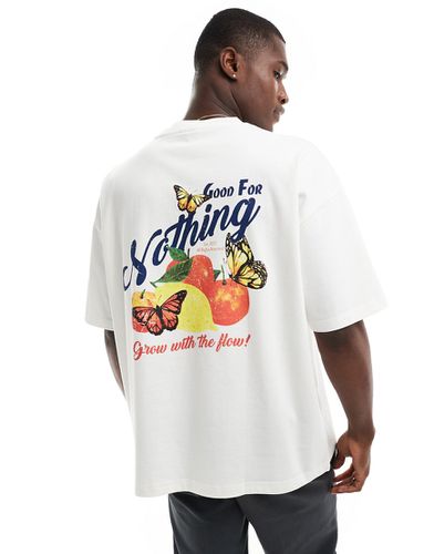 T-shirt color pietra con stampa di farfalle sul retro - Good For Nothing - Modalova