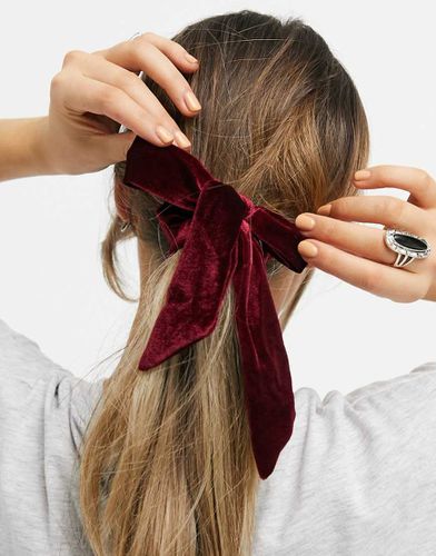 Elastico per capelli con fiocco in velluto - Glamorous - Modalova