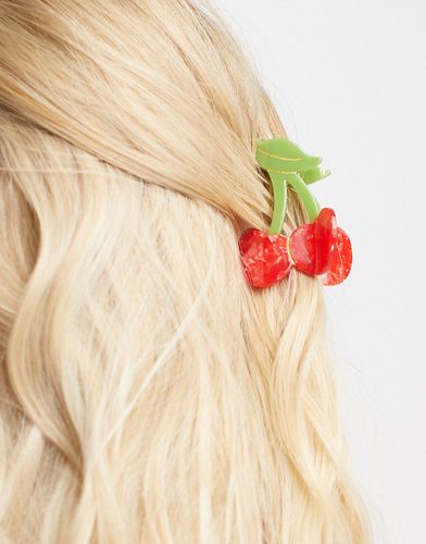 Pinza per capelli piccola in resina a forma di ciliegie - Glamorous - Modalova