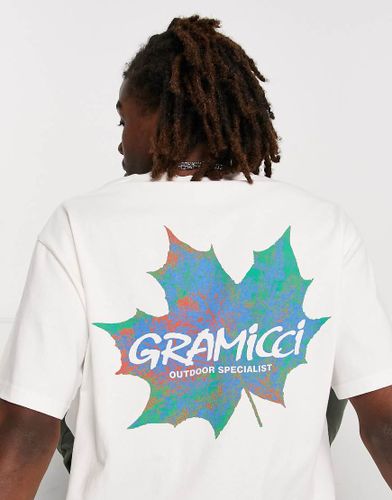 T-shirt bianca con stampa con foglia sul retro - Gramicci - Modalova
