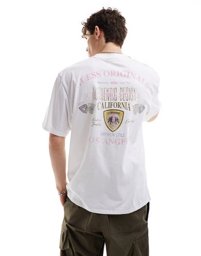 Letterman - T-shirt unisex bianca con stampa sul petto e sul retro - Guess Originals - Modalova