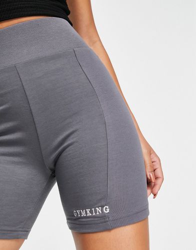 Release - Pantaloncini leggings a coste color antracite - Gym King - Modalova