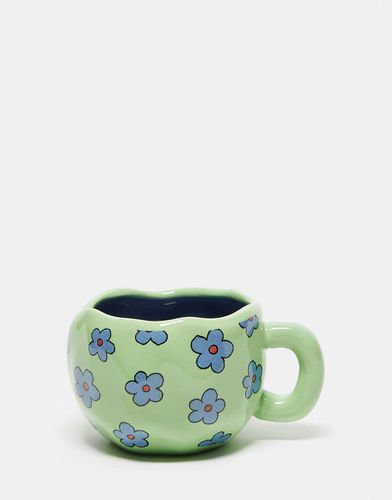 Tazza ondulata a fiori blu - Daisy Street - Modalova