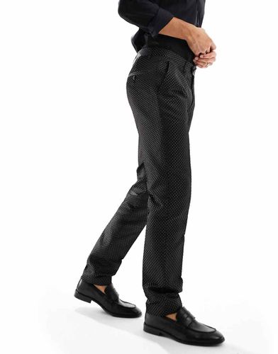 Pantaloni da abito slim neri con motivo - Devils Advocate - Modalova