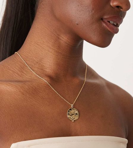 Collier à large pendentif disque martelé - Designb London - Modalova