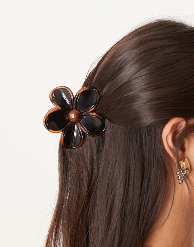 Pince à cheveux fleur - Écaille de tortue foncé - Designb London - Modalova