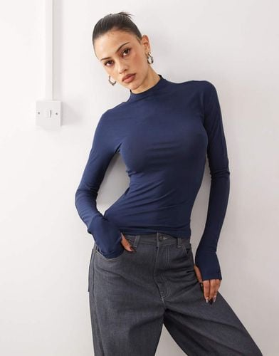 Aria - Top slim in jersey morbido elasticizzato con fori per i pollici - Dr Denim - Modalova