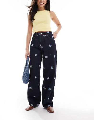 Donna - Jean boyfriend coupe baggy avec broderies fleurs - Dr Denim - Modalova