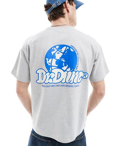 Dr. Denim - Trooper - T-shirt comoda chiaro mélange con stampa "Around the world" sul retro - Dr Denim - Modalova