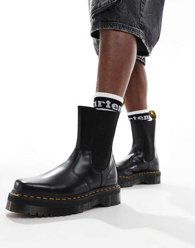 Dr. Martens - 2976 Hi Quad Squared - Stivaletti Chelsea unisex in pelle liscia nera lucida - Dr Martens - Modalova