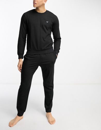 Bodywear - Coordinato nero da casa con top e joggers - Emporio Armani - Modalova
