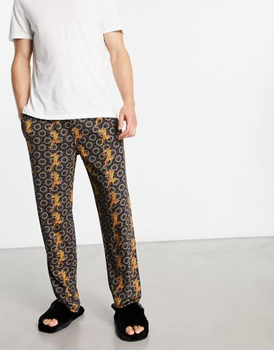 Pantaloni del pigiama in jacquard color con fascia in vita nera - Ed Hardy - Modalova
