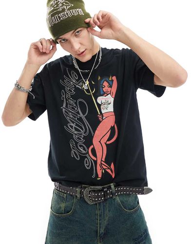 T-shirt oversize unisex con grafica rétro - Ed Hardy - Modalova