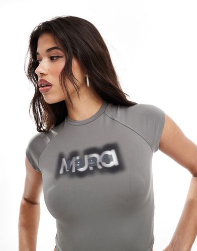 Esclusiva - T-shirt ristretta grigia con motivo - Murci - Modalova