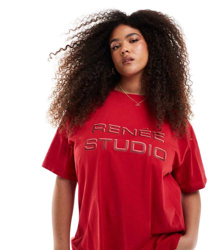 Esclusiva - T-shirt rossa con logo in rilievo - Renee Studio - Modalova