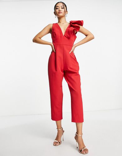 Tuta jumpsuit rossa con dettaglio strutturato sulla spalla - Forever New Petite - Modalova