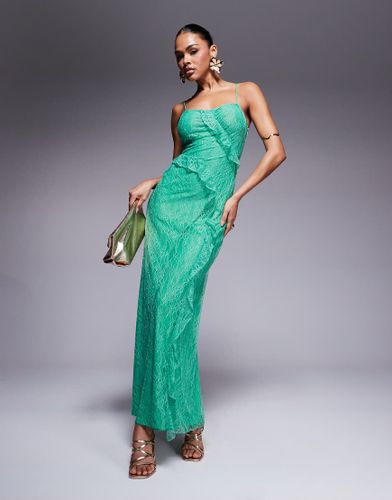 Robe longue en dentelle à volants - vif - Forever New - Modalova