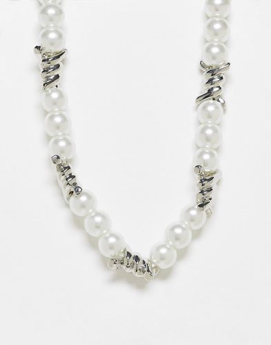 Collana color con perle e ciondoli stile filo spinato - FADED FUTURE - Modalova