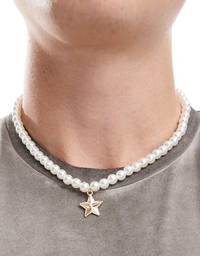 Collana con perle e charm color a forma di stella - FADED FUTURE - Modalova