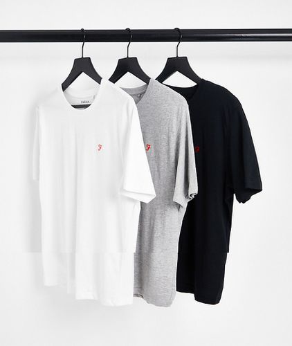 Merion - Confezione da 3 T-shirt bianca, grigia e nera - Farah - Modalova