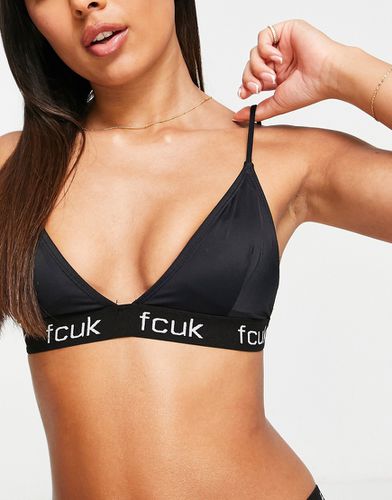 Top bikini imbottito con fascia con logo - FCUK - Modalova
