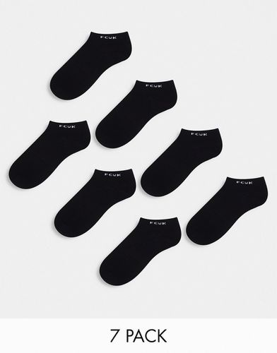 FCUK - Confezione da 7 paia di calzini sportivi neri - French Connection - Modalova