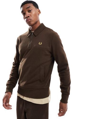 Felpa scuro con zip corta e colletto - Fred Perry - Modalova