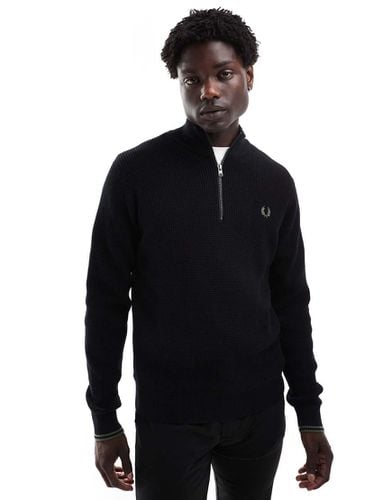 Maglione a nido d'ape con zip corta - Fred Perry - Modalova