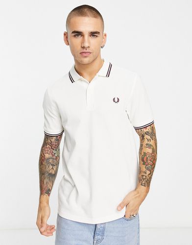 Polo bianca con doppia riga a contrasto - Fred Perry - Modalova