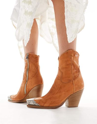 Brayden - Stivali stile western in pelle color cuoio intenso con puntale - Free People - Modalova