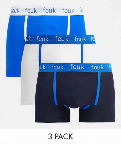 FCUK - Confezione da 3 boxer aderenti con logo - French Connection - Modalova