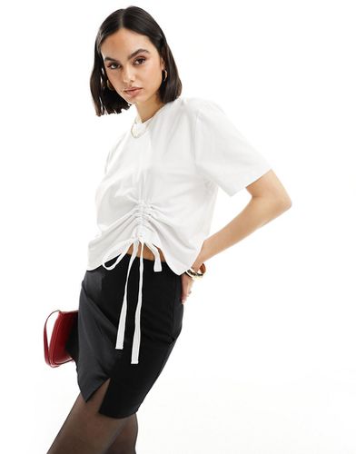 Rallie - T-shirt arricciata bianca in cotone - French Connection - Modalova
