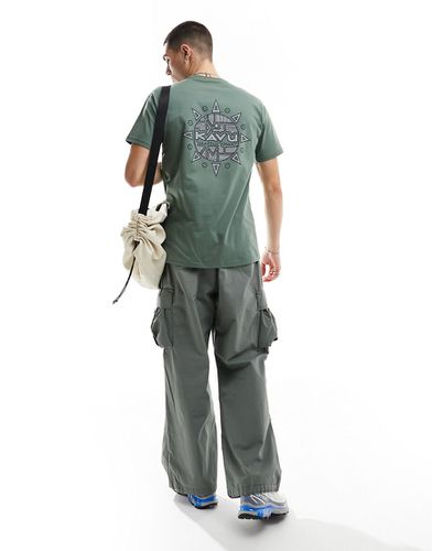 Compass - T-shirt kaki con stampa sulla schiena - KAVU - Modalova