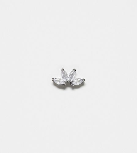 Orecchino piercing in sterling con 4 petali di cristallo - Kingsley Ryan - Modalova