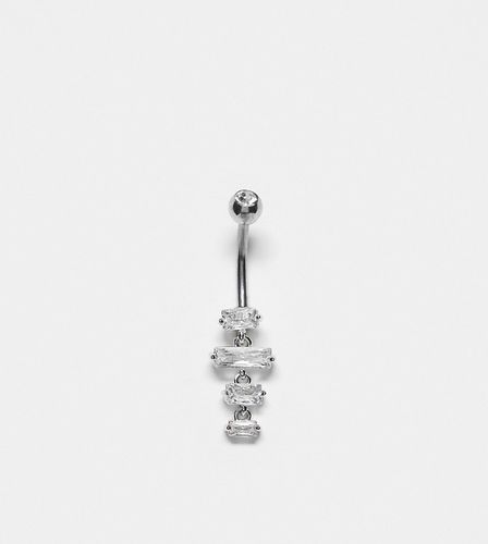 Piercing per ombelico in sterling con cristalli baguette - Kingsley Ryan - Modalova