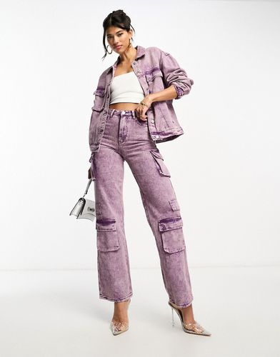 The Brand - Jeans a fondo ampio lilla metallizzati con tasche in coordinato - KYO - Modalova