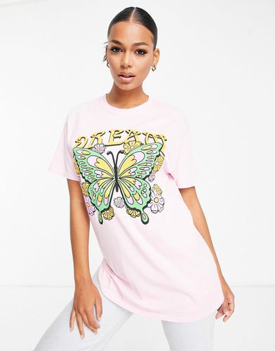 HNR LDN - T-shirt oversize con stampa di farfalla - Honour - Modalova